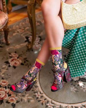 Sock candy holiday floral socks fancy socks for women